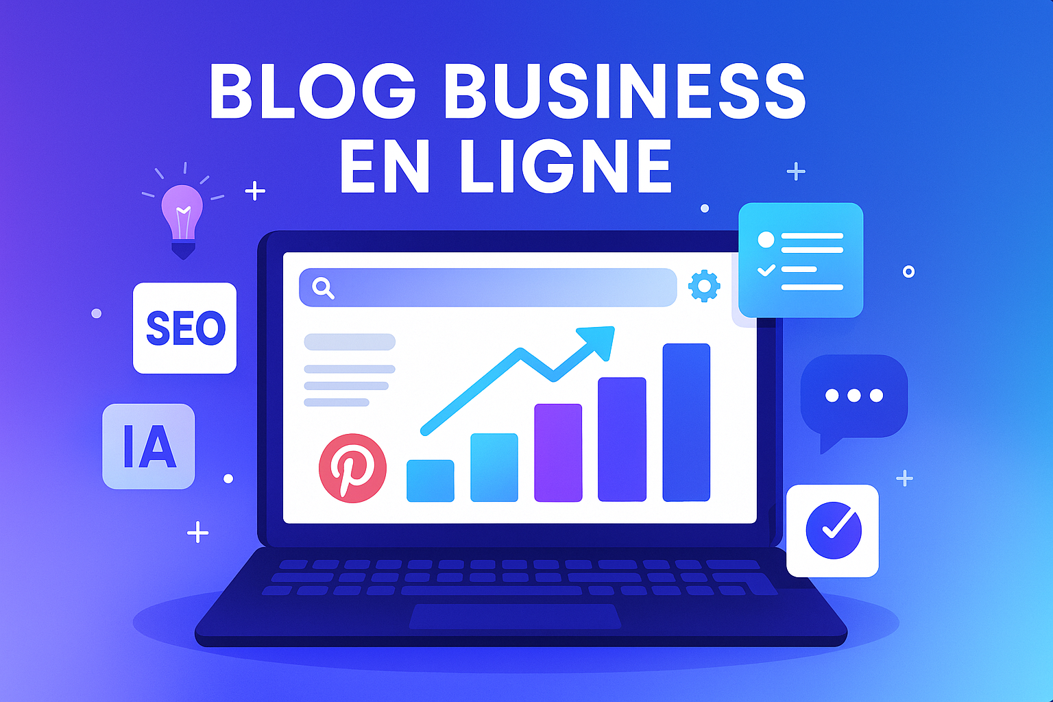 Illustration du blog business en ligne Zokobizz : trafic, IA, SEO et outils
