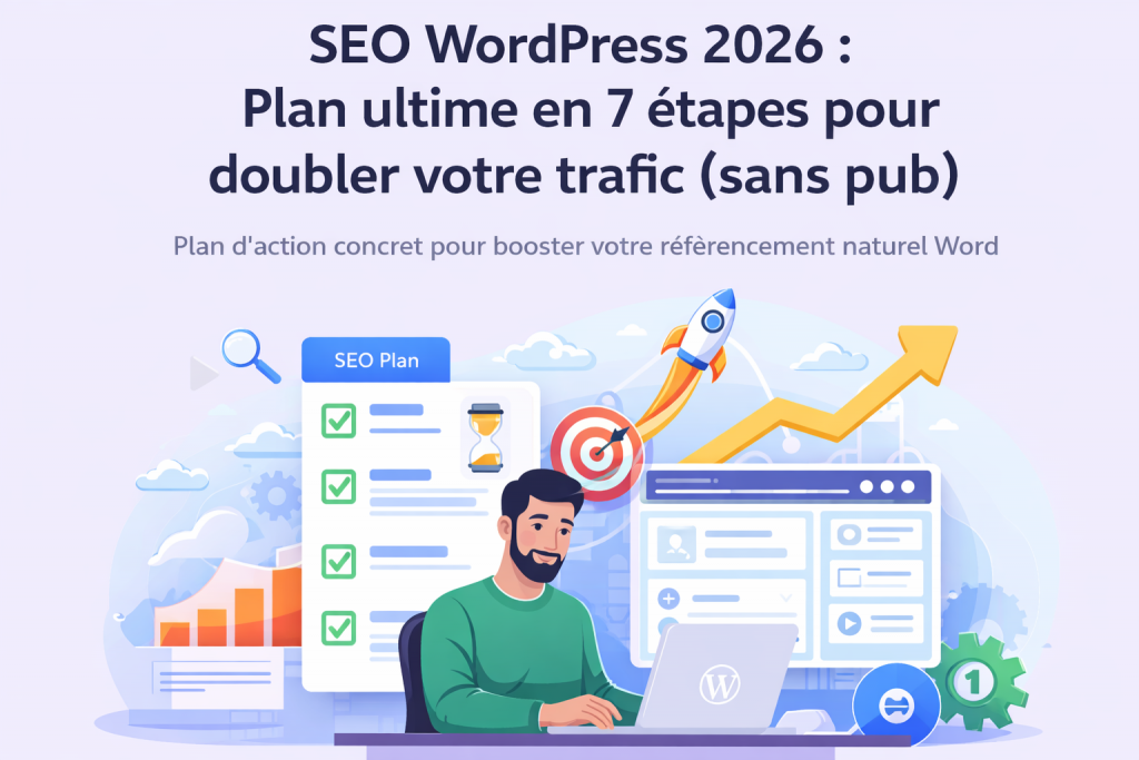 SEO WordPress 2026 : plan ultime en 7 étapes (sans pub)