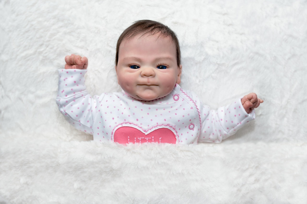 Poupée, poupée bébé, artiste, bébé, mignon, petit, plafond, gros plan, photographie de produit.